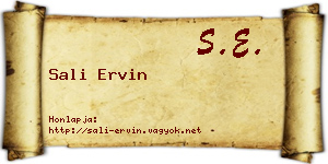 Sali Ervin névjegykártya