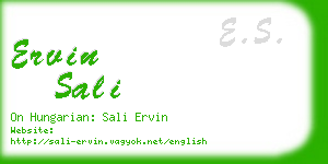 ervin sali business card